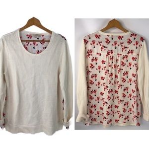 Ann Taylor loft off white sweater with tulip print